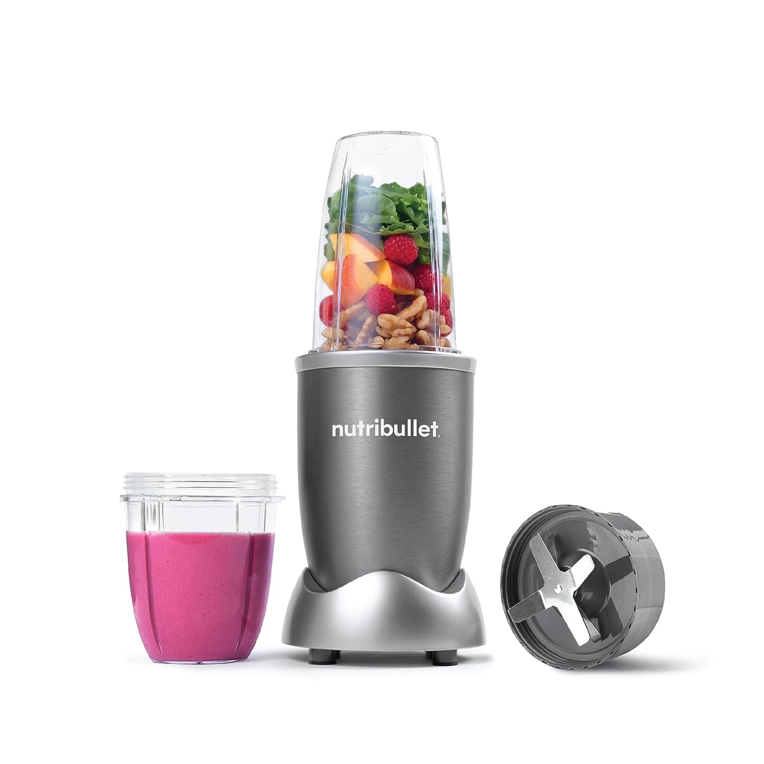 Nutri Bullet Grey Countertop Blender 600 Watt 1 year manufacturer warranty خلاط رمادي من نيوتري بوليت بقدرة 600 واط Nutri Bullet Grey Countertop Blender 600 Watt 1 year manufacturer warranty خلاط رمادي من نيوتري بوليت بقدرة 600 واط